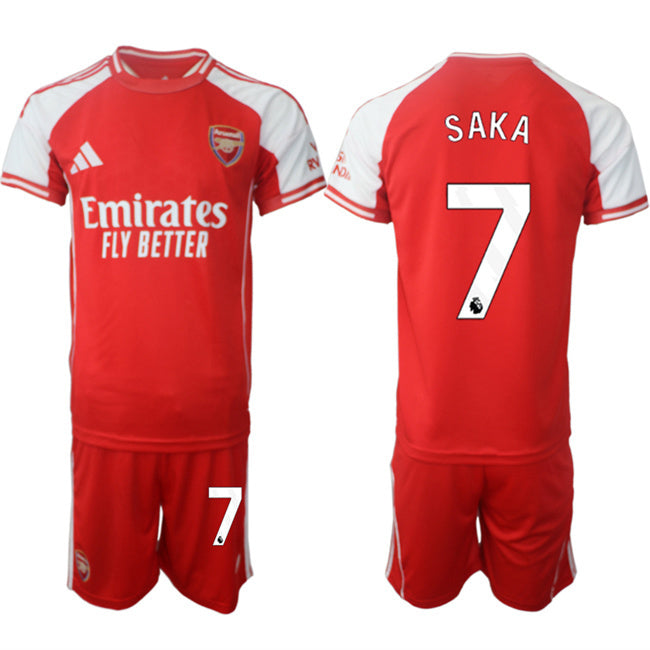 Arsenal F.C #7 Bukayo Saka Red 2025 Home Soccer Jersey Suit