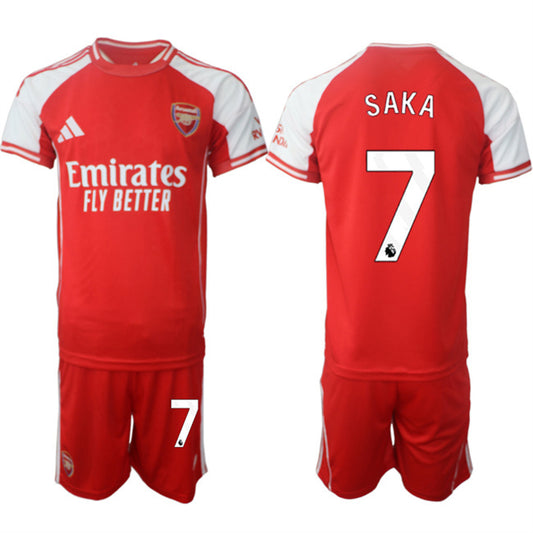 Arsenal F.C #7 Bukayo Saka Red 2025 Home Soccer Jersey Suit