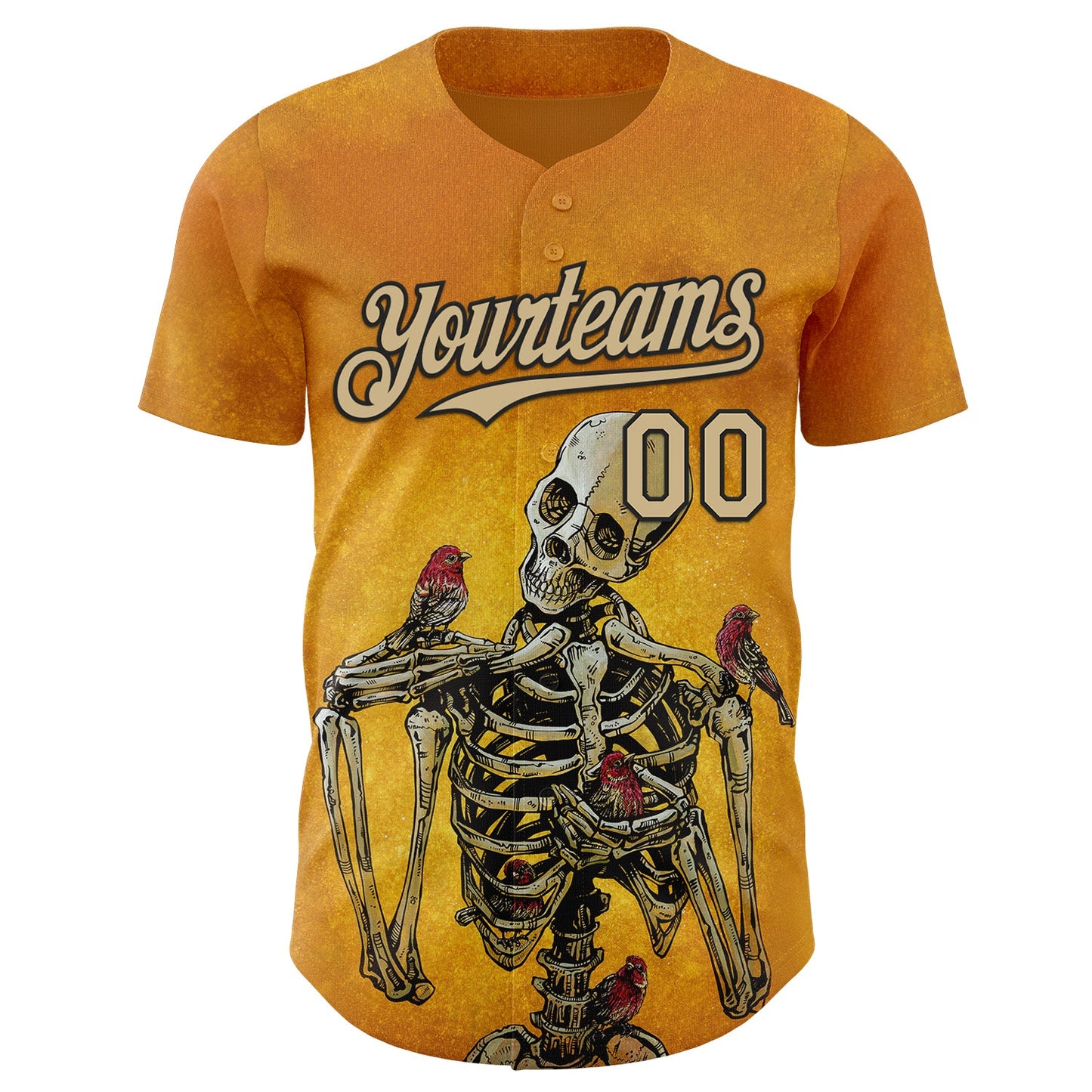 Custom Yellow Vegas Gold-Black David Lozeau Birds Of A Feather Authentic Baseball Jersey