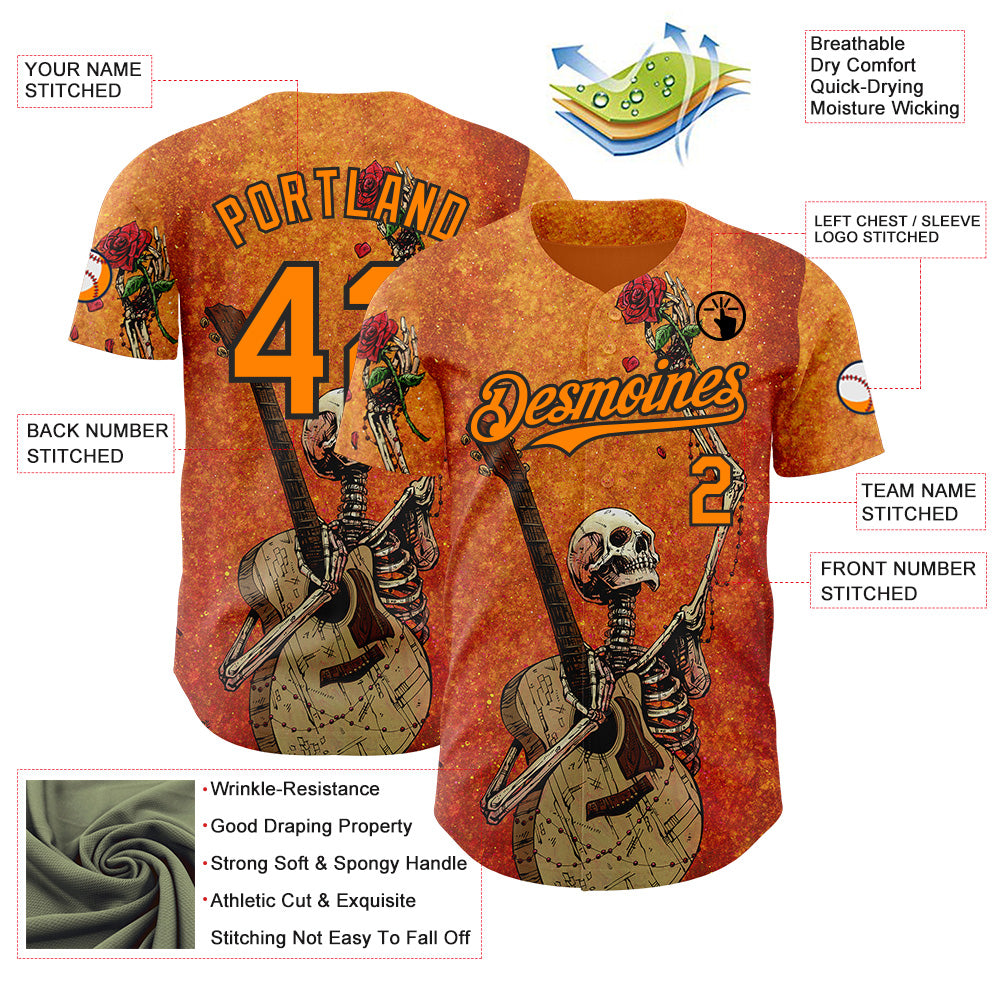 Custom Orange Bay Orange-Black David Lozeau Until The Last Note Authentic Baseball Jersey