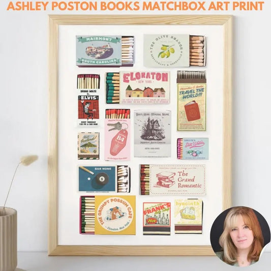 Ashley Poston Vintage Matchbox Art Poster Print Gift Booktok Book Match Seven Year Slip The Dead Romantics Novel Love Story