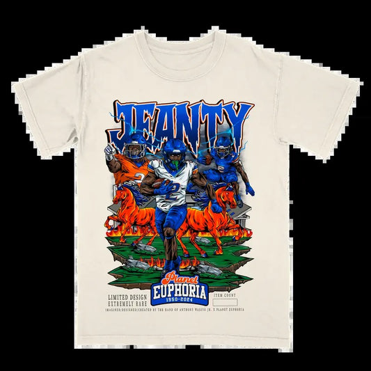 Ashton Jeanty Off-White Tee for Men - Soft and Comfortable Shirt - Menswear - Graphic T-Shirt