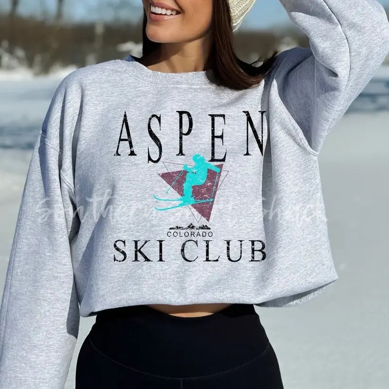 Aspen Ski Club Sweatshirt T-Shirts, Hoodie | InkThreadWorks.com