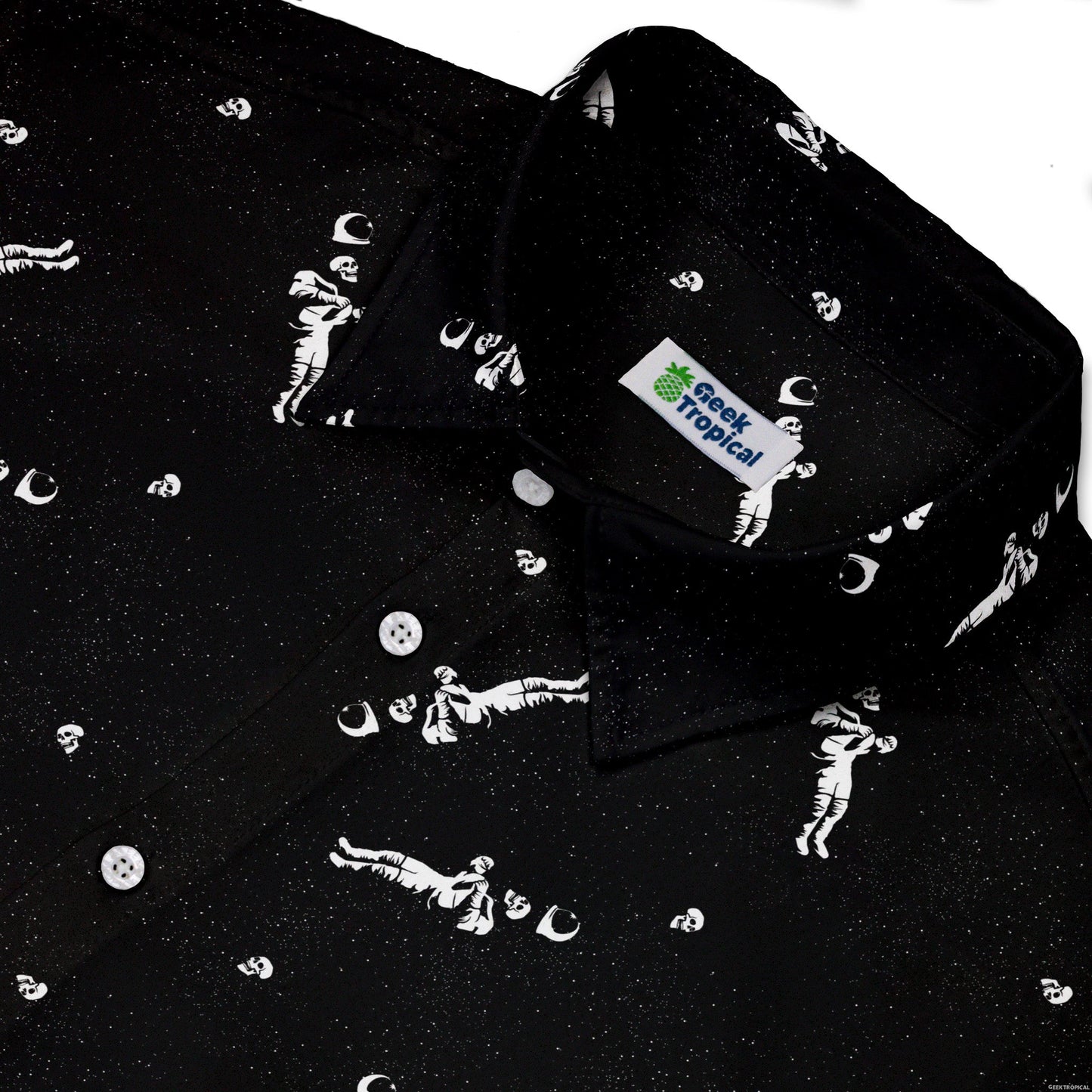 Astronaut Skeleton Button Up Shirt