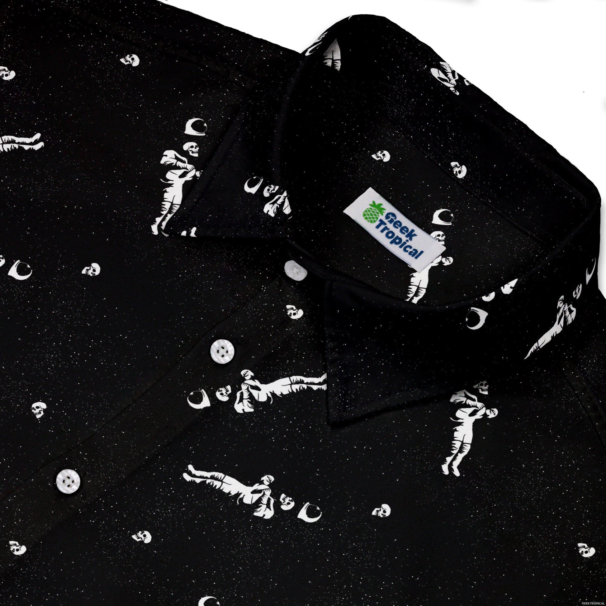 Astronaut Skeleton Button Up Shirt