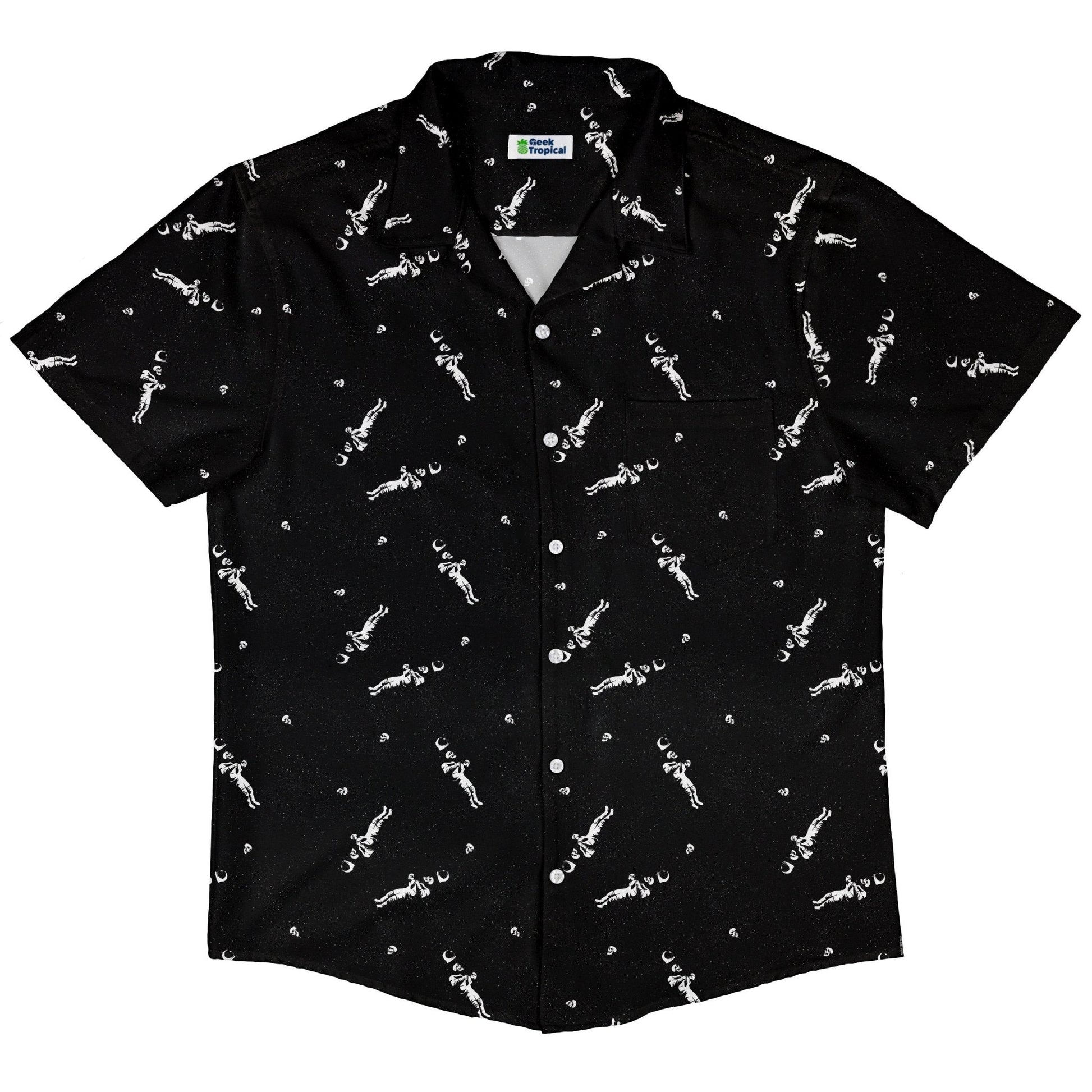 Astronaut Skeleton Button Up Shirt