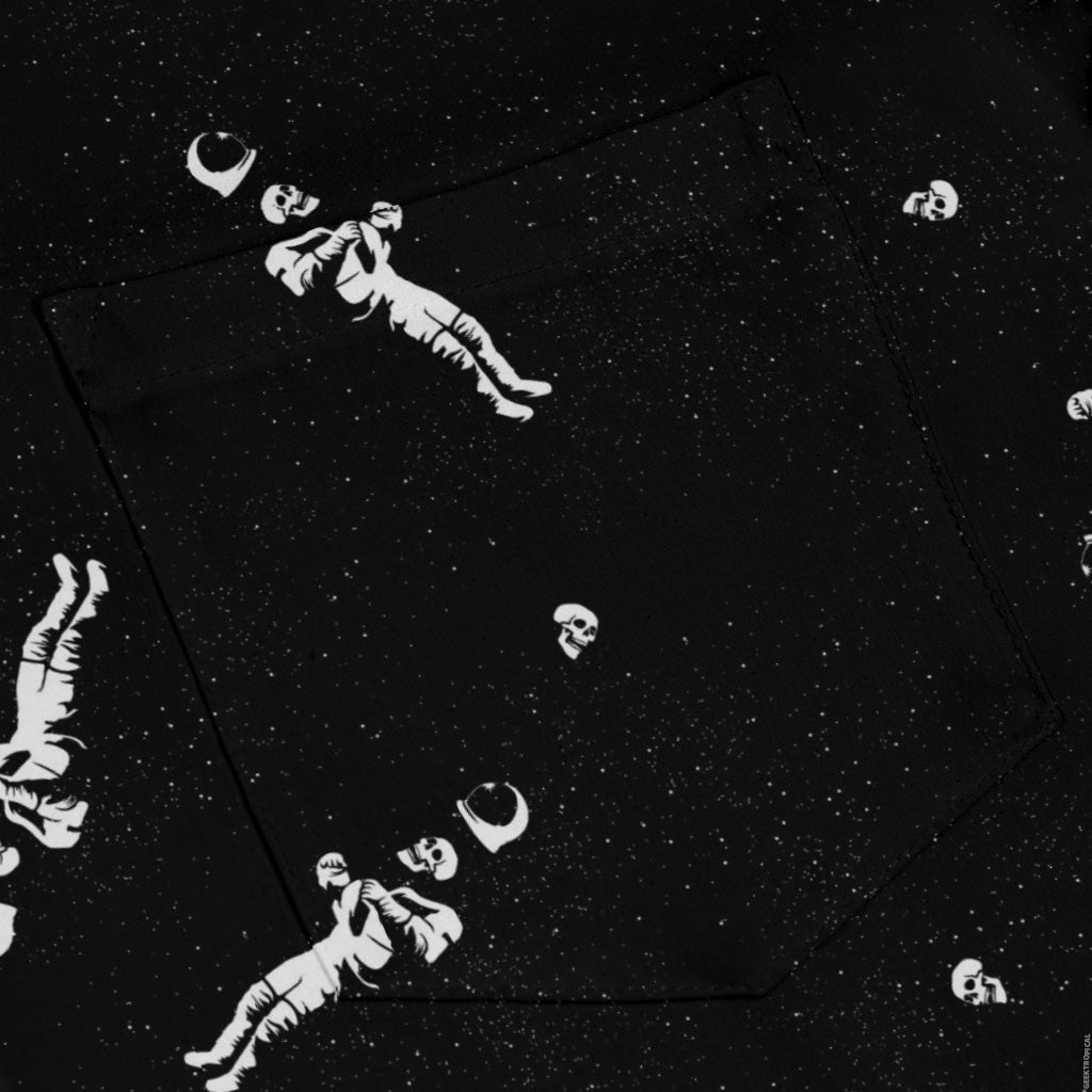 Astronaut Skeleton Long Sleeve Button Up Shirt