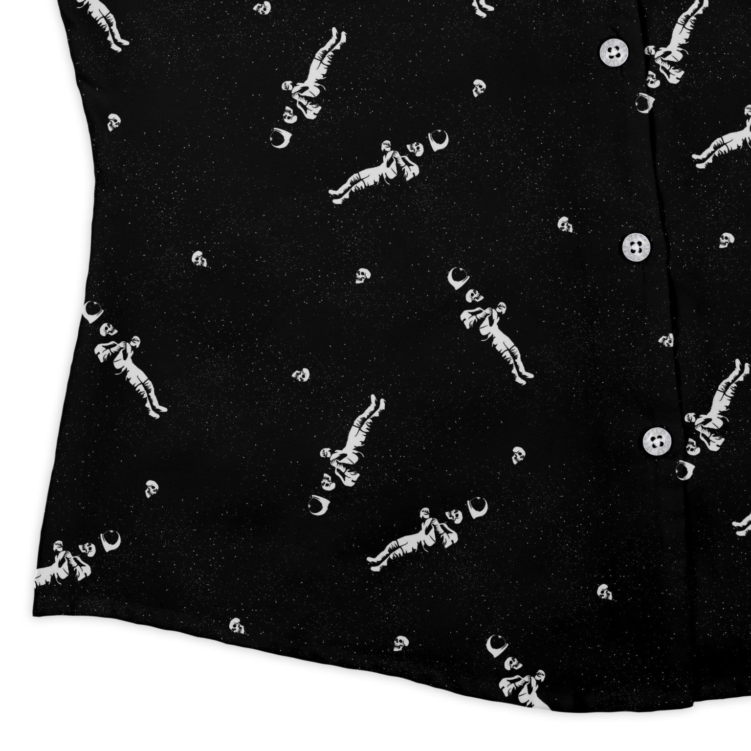 Astronaut Skeleton Curvy Button Up Shirt
