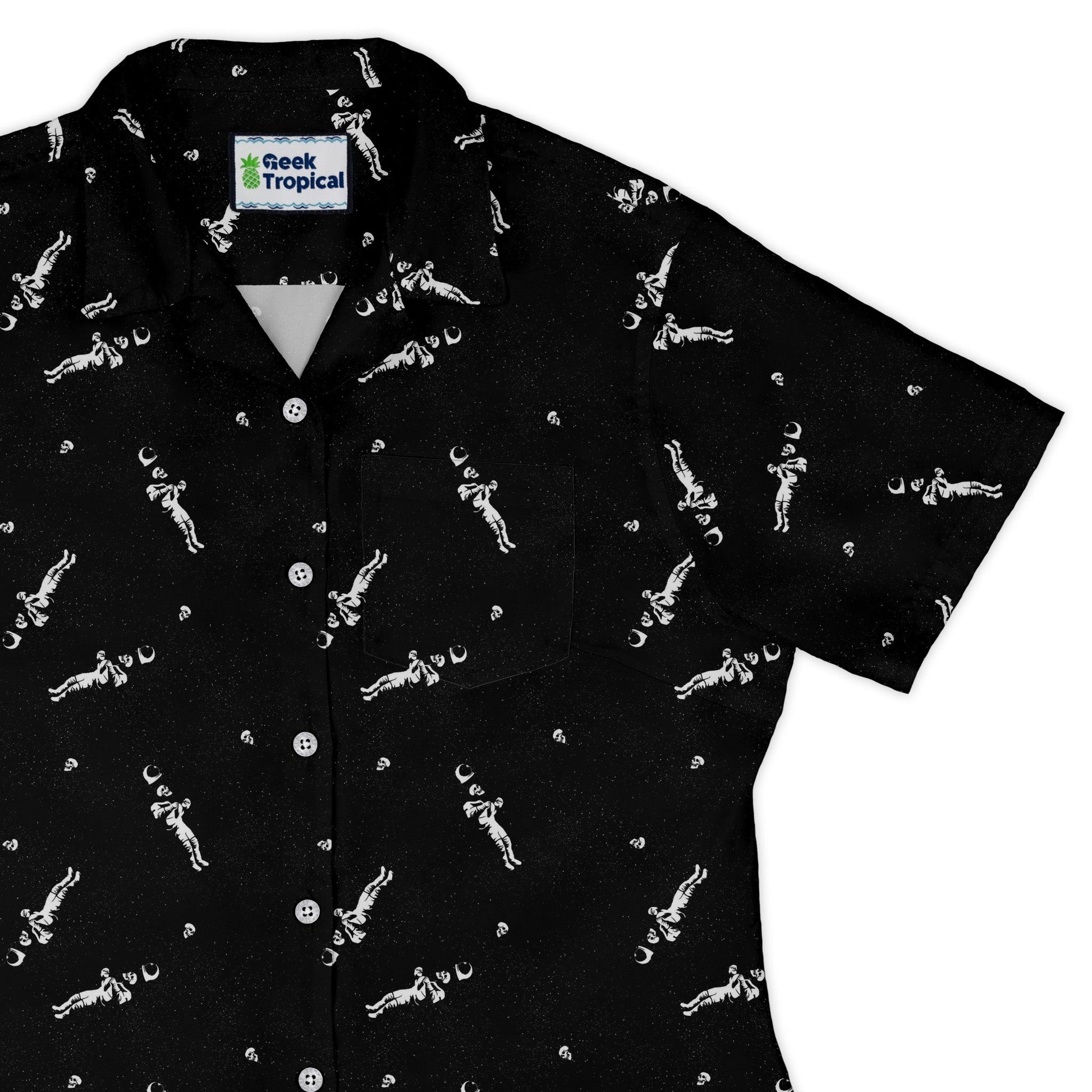 Astronaut Skeleton Curvy Button Up Shirt