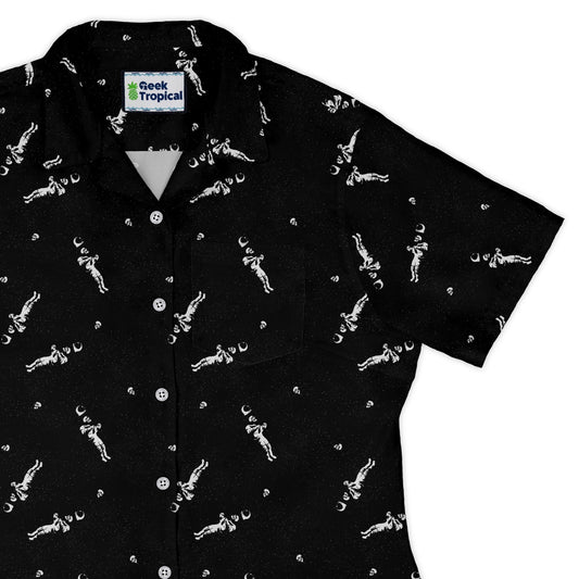 Astronaut Skeleton Curvy Button Up Shirt