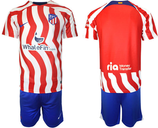 Atlético De Madrid Custom 2023 24 Red Home Soccer Jersey Suit 001