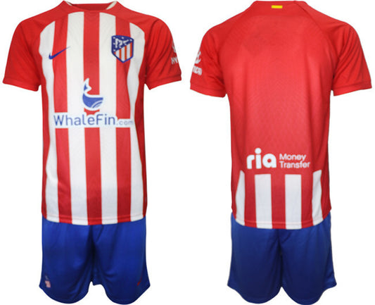 Atlético De Madrid Custom 2023 24 Red Home Soccer Jersey Suit 1