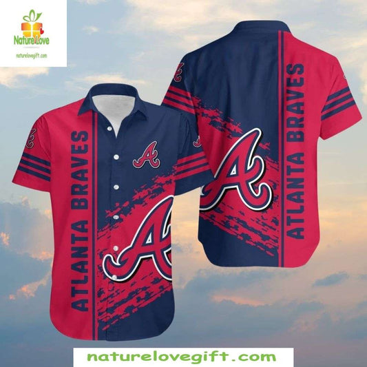 Atlanta Braves Hawaiian Shirt Urban Navy Camo Stylish Baseball Apparel