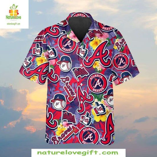 Atlanta Braves Hawaiian Shirt Vibrant Floral MLB Baseball Aloha Shirt