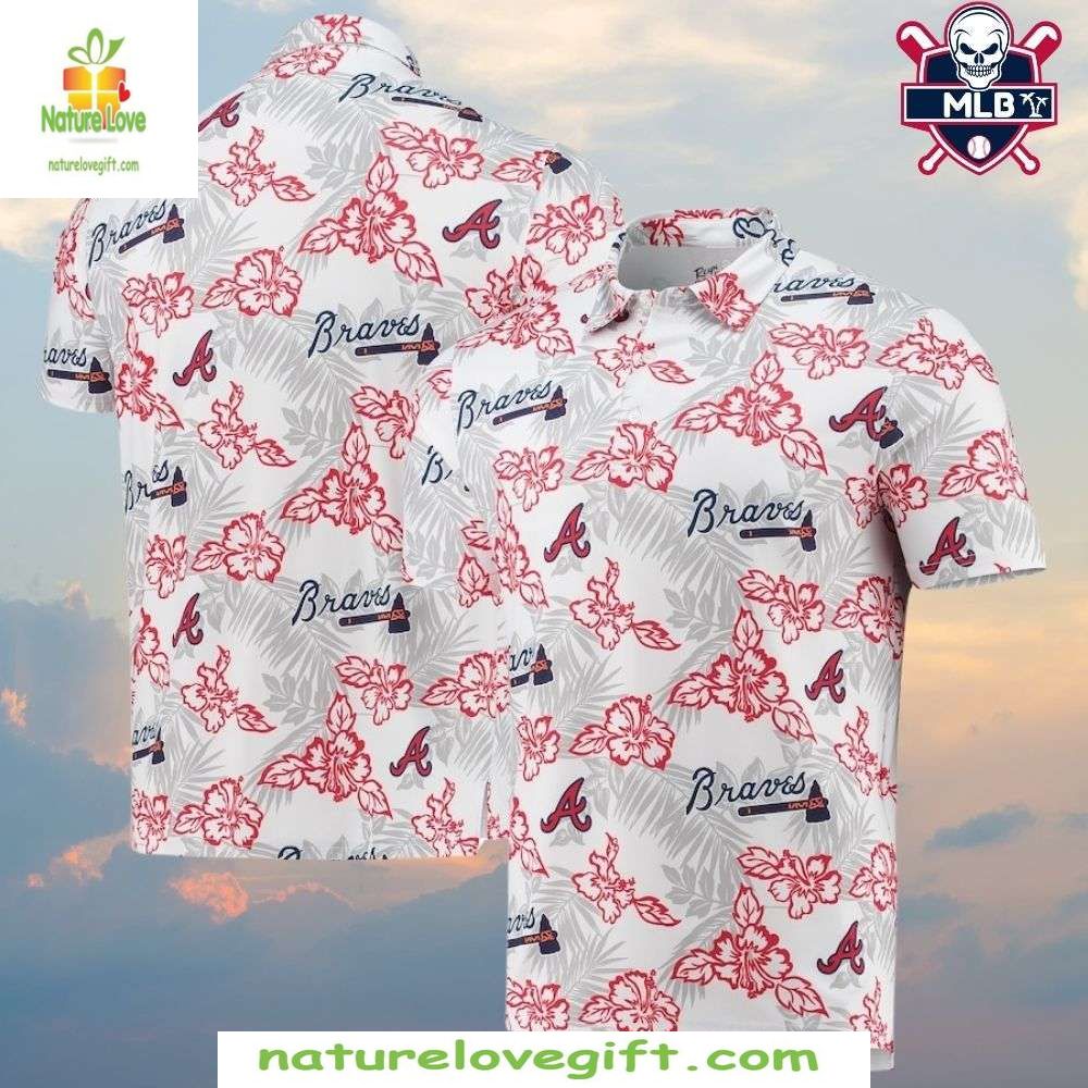 Atlanta Braves Hawaiian Shirt Hibiscus Haven White MLB Baseball Apparel