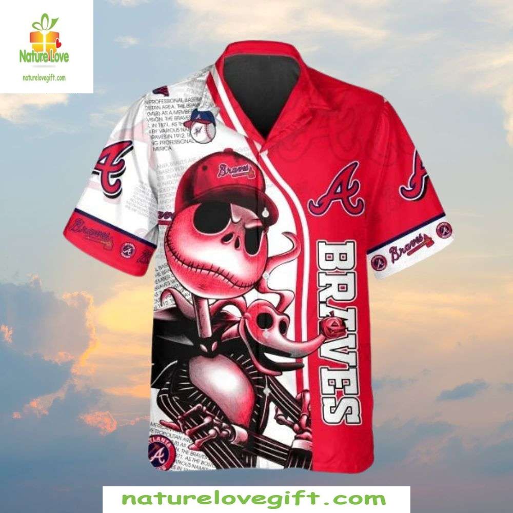 Atlanta Braves Hawaiian Shirt Jack Skeleton Graphic MLB Baseball Apparel