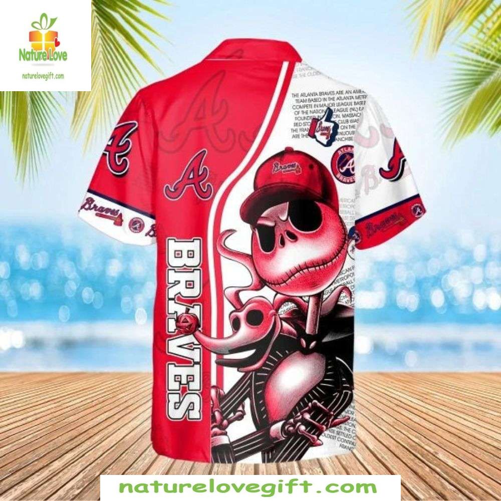 Atlanta Braves Hawaiian Shirt Jack Skeleton Graphic MLB Baseball Apparel