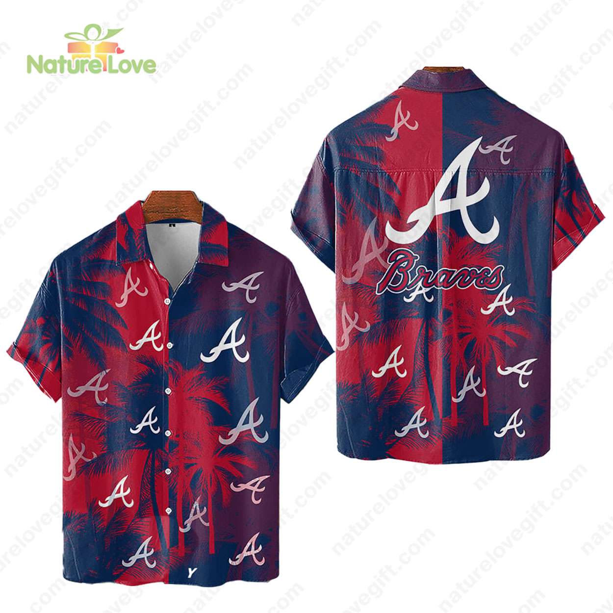Atlanta Braves Tropical Palm Trees MLB Hawaiian Shirt
