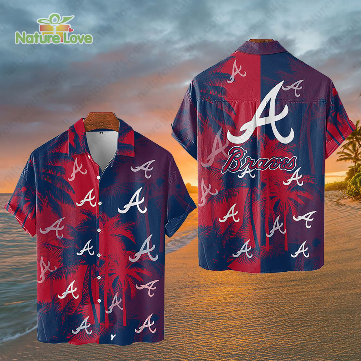 Atlanta Braves Tropical Palm Trees MLB Hawaiian Shirt