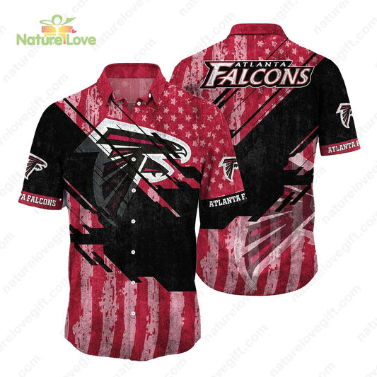 Atlanta Falcons American Flag Patriotic Vintage Hawaiian Shirt