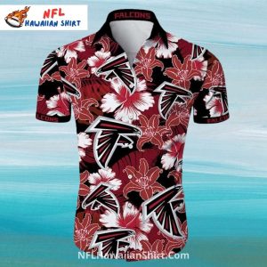 Atlanta Falcons Bold Floral Hibiscus Hawaiian Shirt