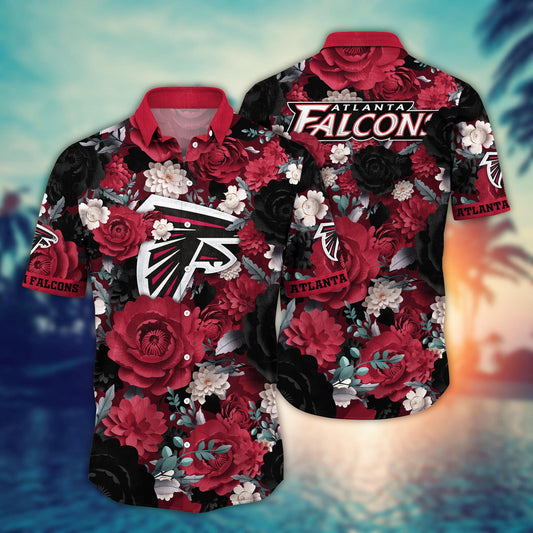 Atlanta Falcons Hawaiian Shirt Midnight Rose Design 123191