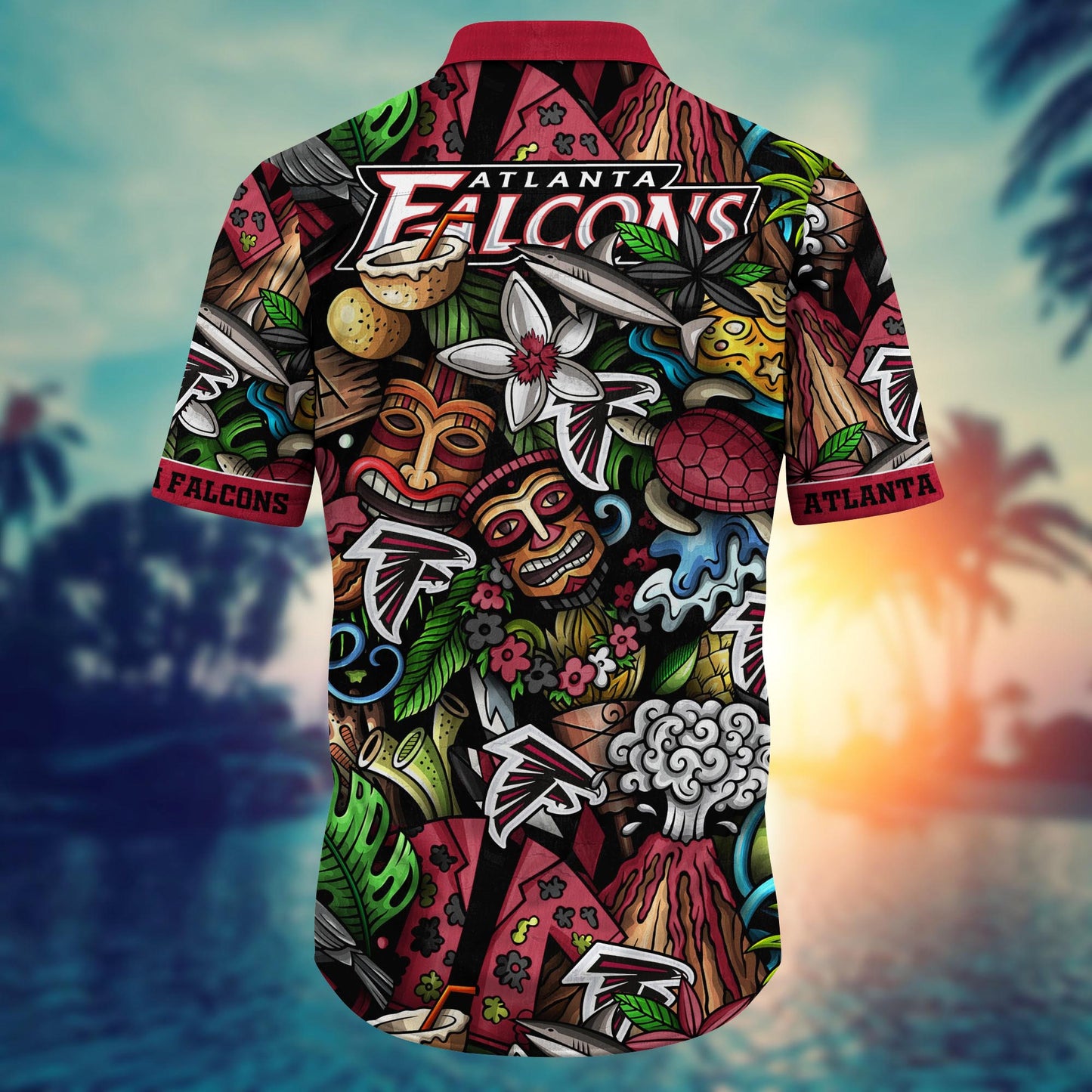 Atlanta Falcons Hawaiian Shirt Tiki Paradise Design 776745