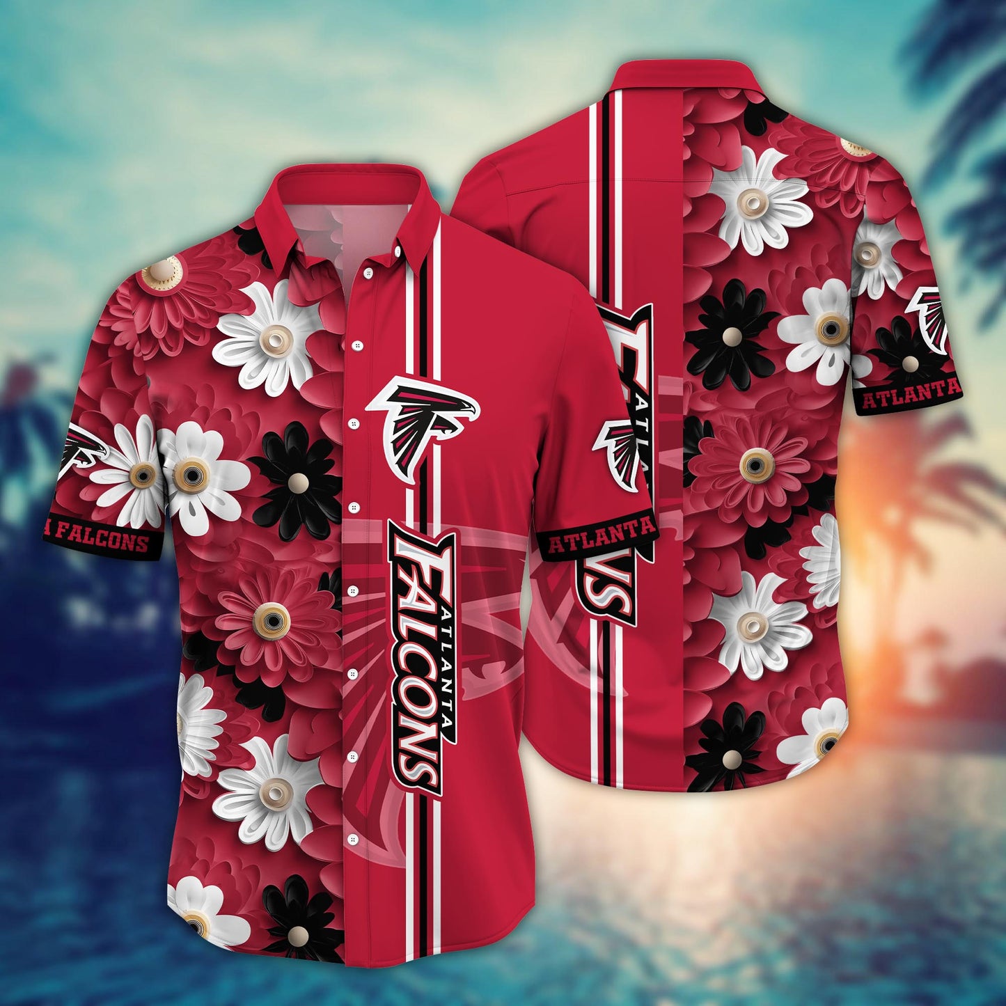 Atlanta Falcons Hawaiian Shirt Tropical Vibes Design by