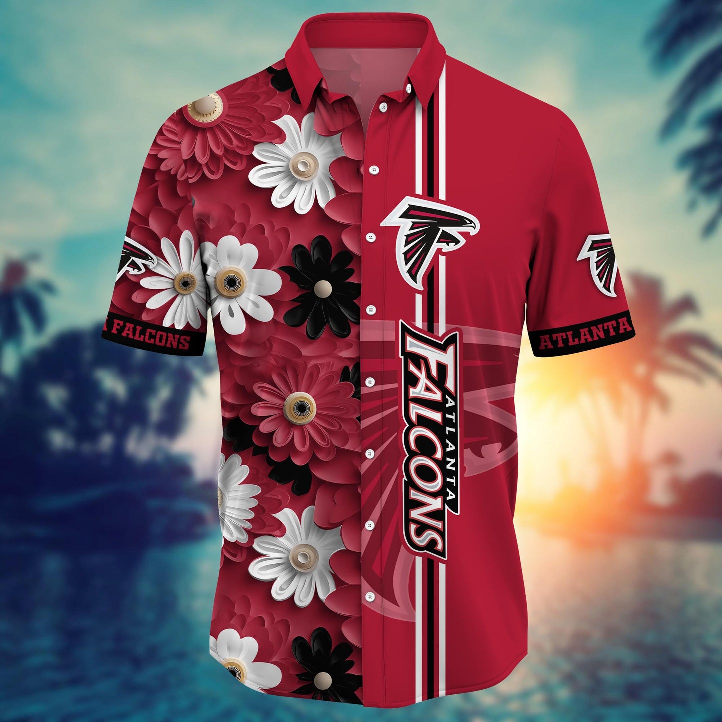 Atlanta Falcons Hawaiian Shirt Tropical Vibes Design by