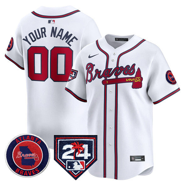 Atlanta Braves Active Player Custom White 2024 Spring Training Patch Limited