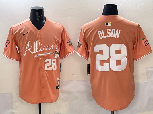 Atlanta Braves #28 Matt Olson Warriors 5 Collaboration Style 2