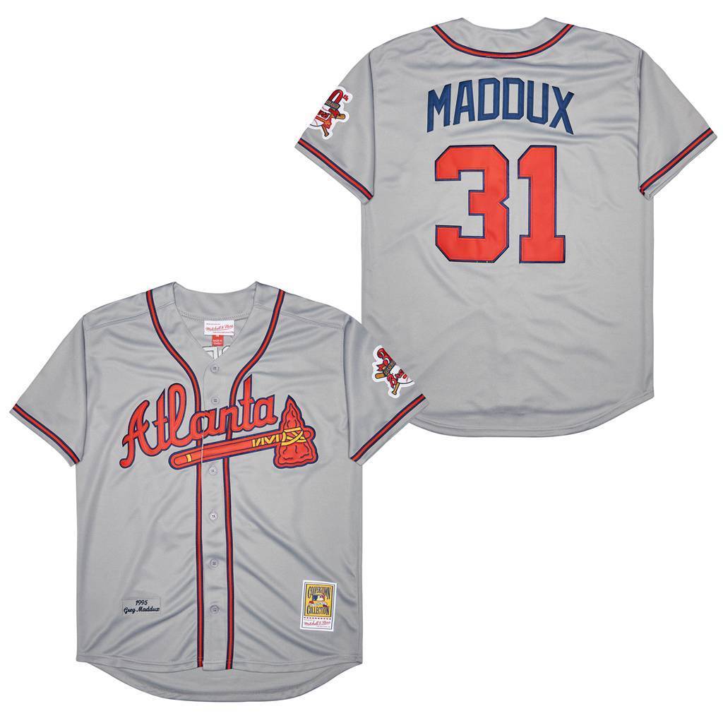 Atlanta Braves #31 Greg Maddux Warriors 31 Gray 1995 Retro Style 1