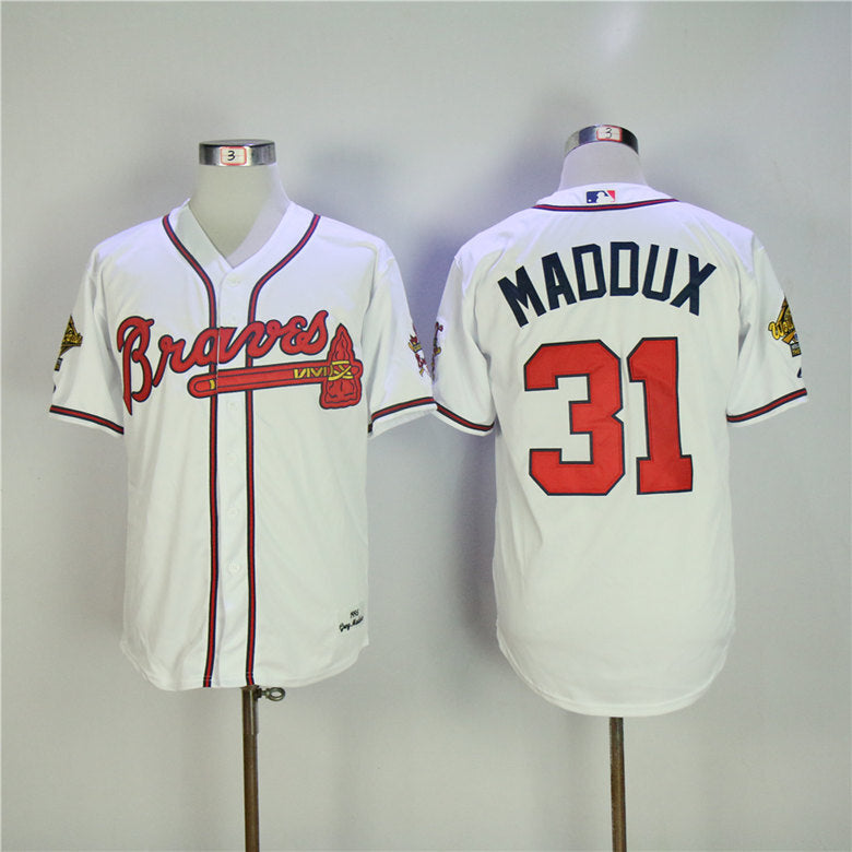 Atlanta Braves #31 Warriors 31 White 1995 Retro