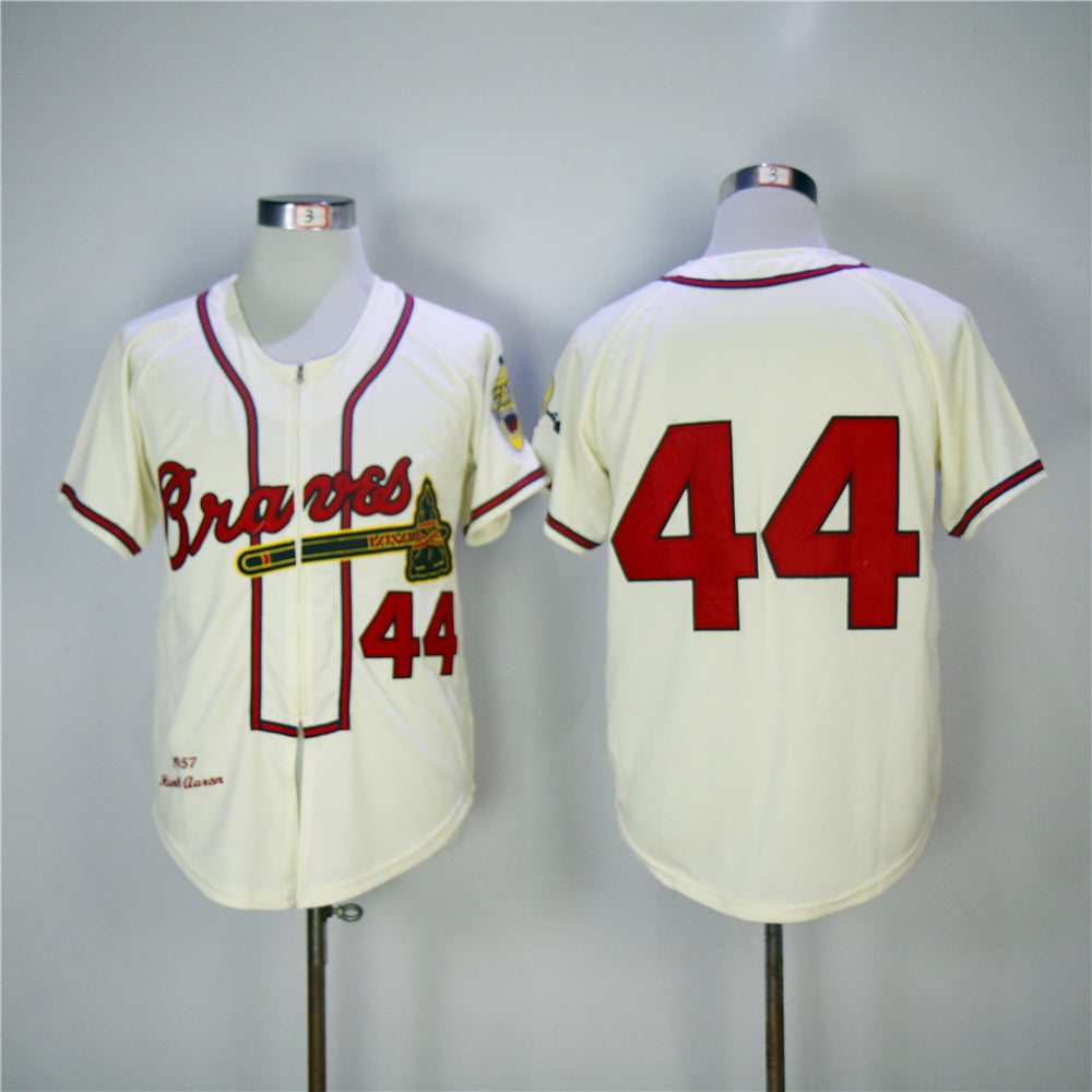 Atlanta Braves #44 Warriors 44 Off-White 1957 Retro