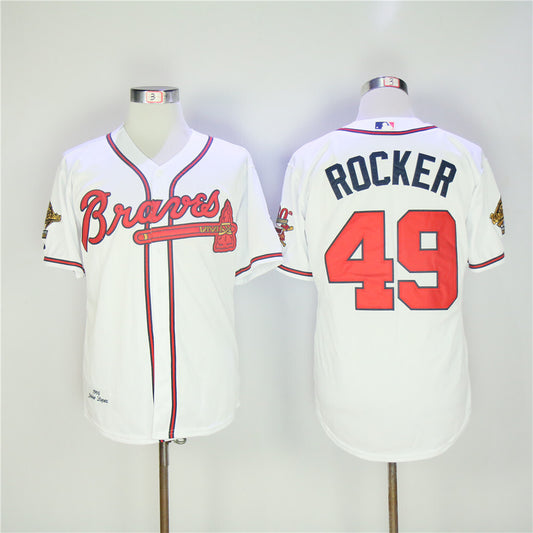 Atlanta Braves #49 Warriors 49 White Retro