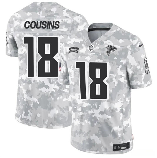 Atlanta Falcons #18 Kirk Cousins 2024 F.U.S.E Arctic Camo Salute To Service Limited