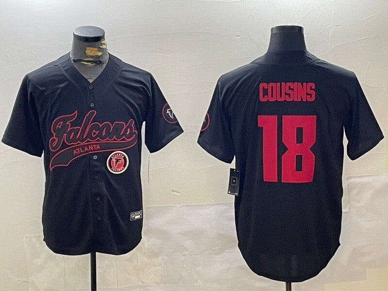 Atlanta Falcons #18 Kirk Cousins Black Collaboration Style 1