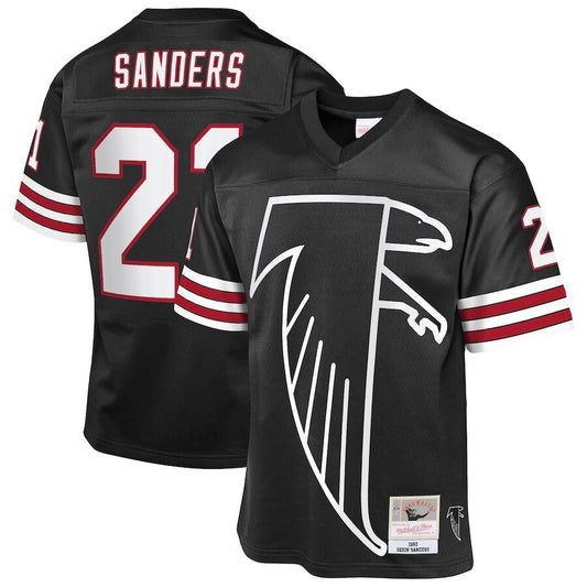 Atlanta Falcons #21 Deion Sanders Mitchell & Ness 1992 Throwback Fashion Jersey - Black