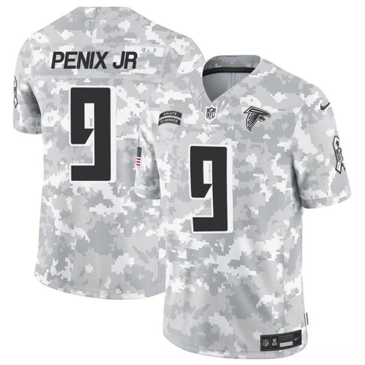 Atlanta Falcons #9 Michael Penix Jr. 2024 F.U.S.E Arctic Camo Salute To Service Limited