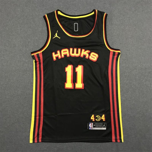 Atlanta Hawks #11 Trae Young 22-23 New Season New Hawks 11 # Trae Young Black Jersey Style 2