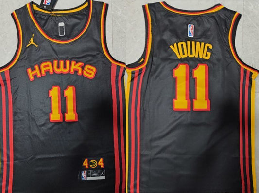 Atlanta Hawks #11 Trae Young 22-23 Season Hawks Team 11 # Trae Young Black Jersey