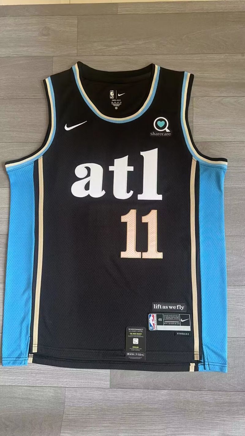 Atlanta Hawks #11 Trae Young 24 Season Hawks 11 City Edition Style 3