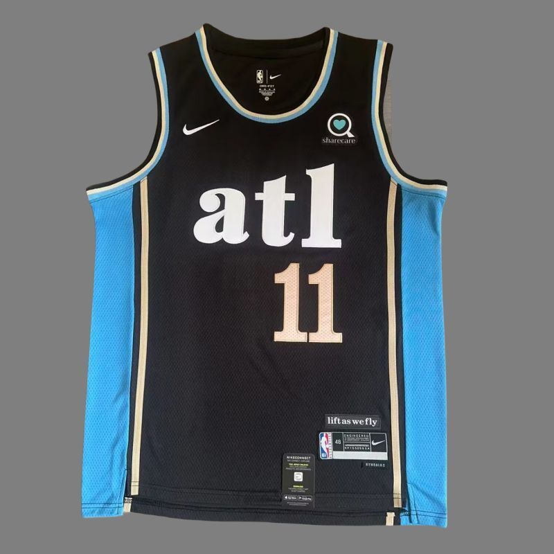 Atlanta Hawks #11 Trae Young Hawks 11 # Trae Young Black 24 New Season City Edition Jersey Style 2
