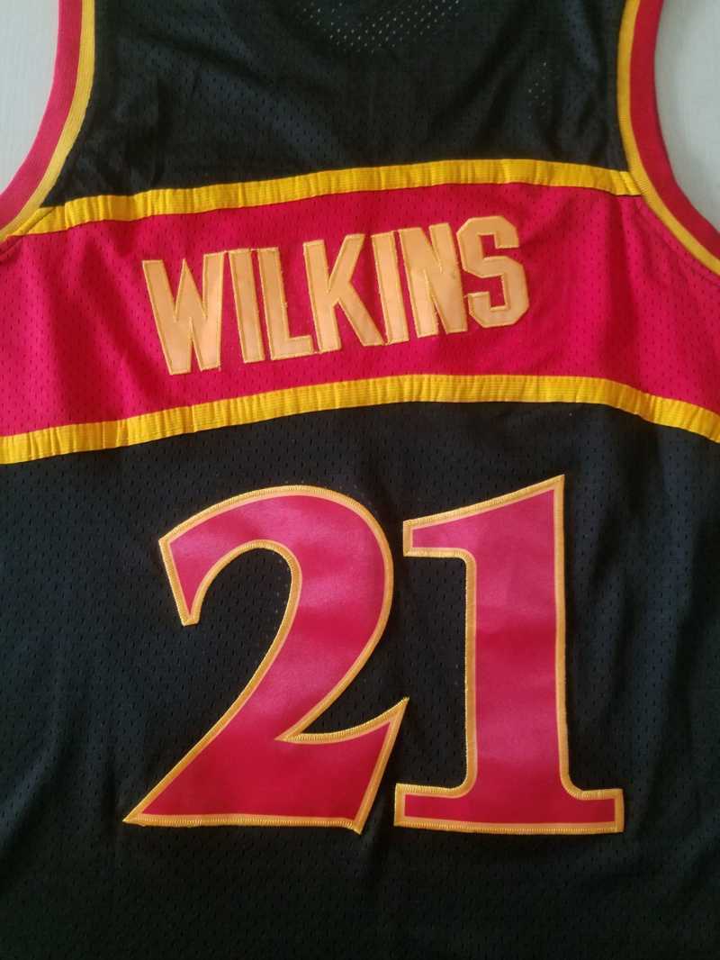 Atlanta Hawks #21 Dominique Wilkins Hawks 21 Black s-xxl Style 1