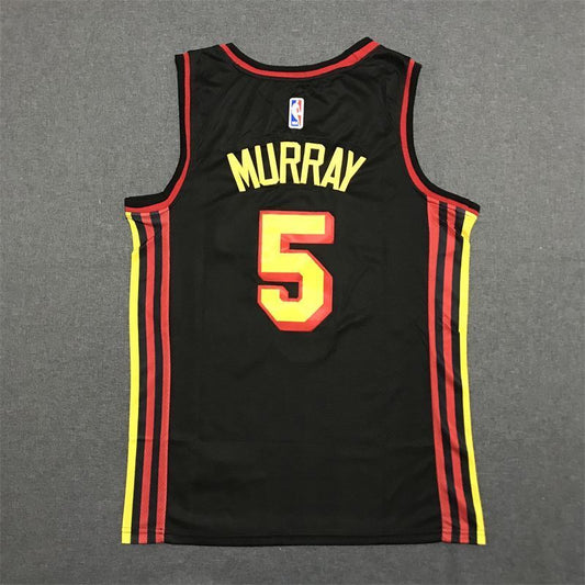 Atlanta Hawks #5 Dejounte Murray 22-23 Season Hawks 5 # · Murray Black Jersey Style 1
