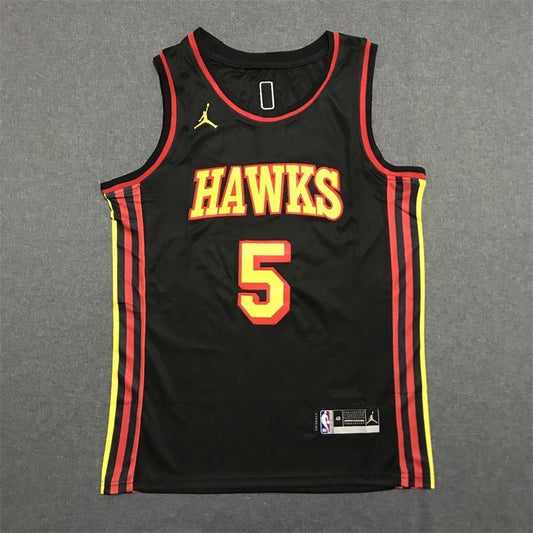 Atlanta Hawks #5 Dejounte Murray 22-23 Season Hawks 5 # · Murray Black Jersey Style 2