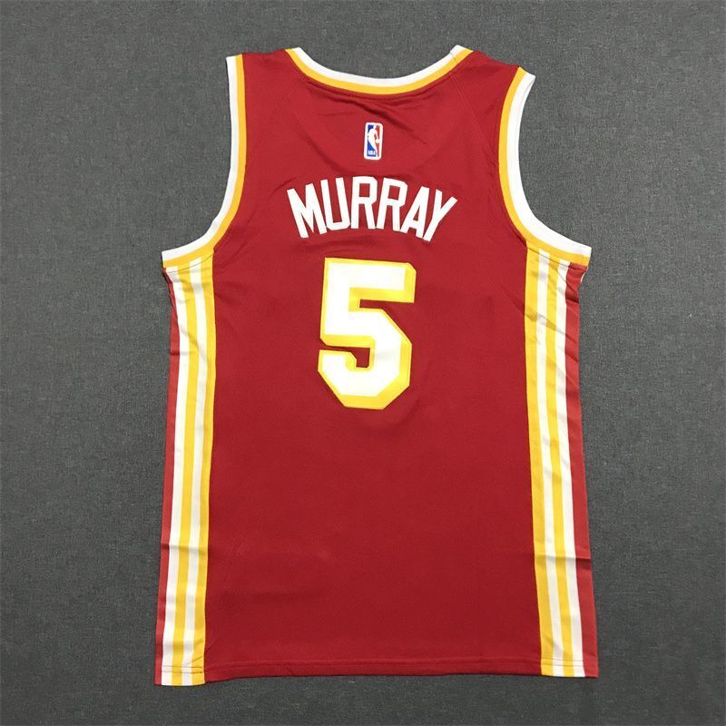 Atlanta Hawks #5 Dejounte Murray 22-23 Season Hawks 5 # · Murray Red Jersey Style 1
