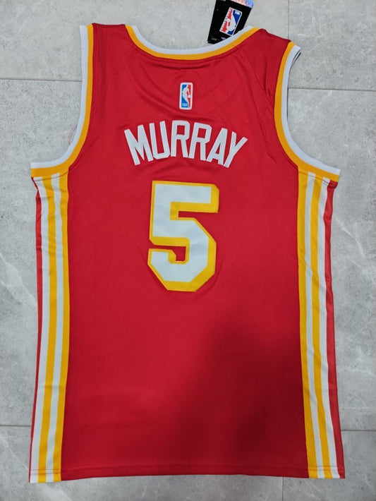 Atlanta Hawks #5 Dejounte Murray 22-23 Season nba Hawks 5# - Murray Red Jersey Style 1