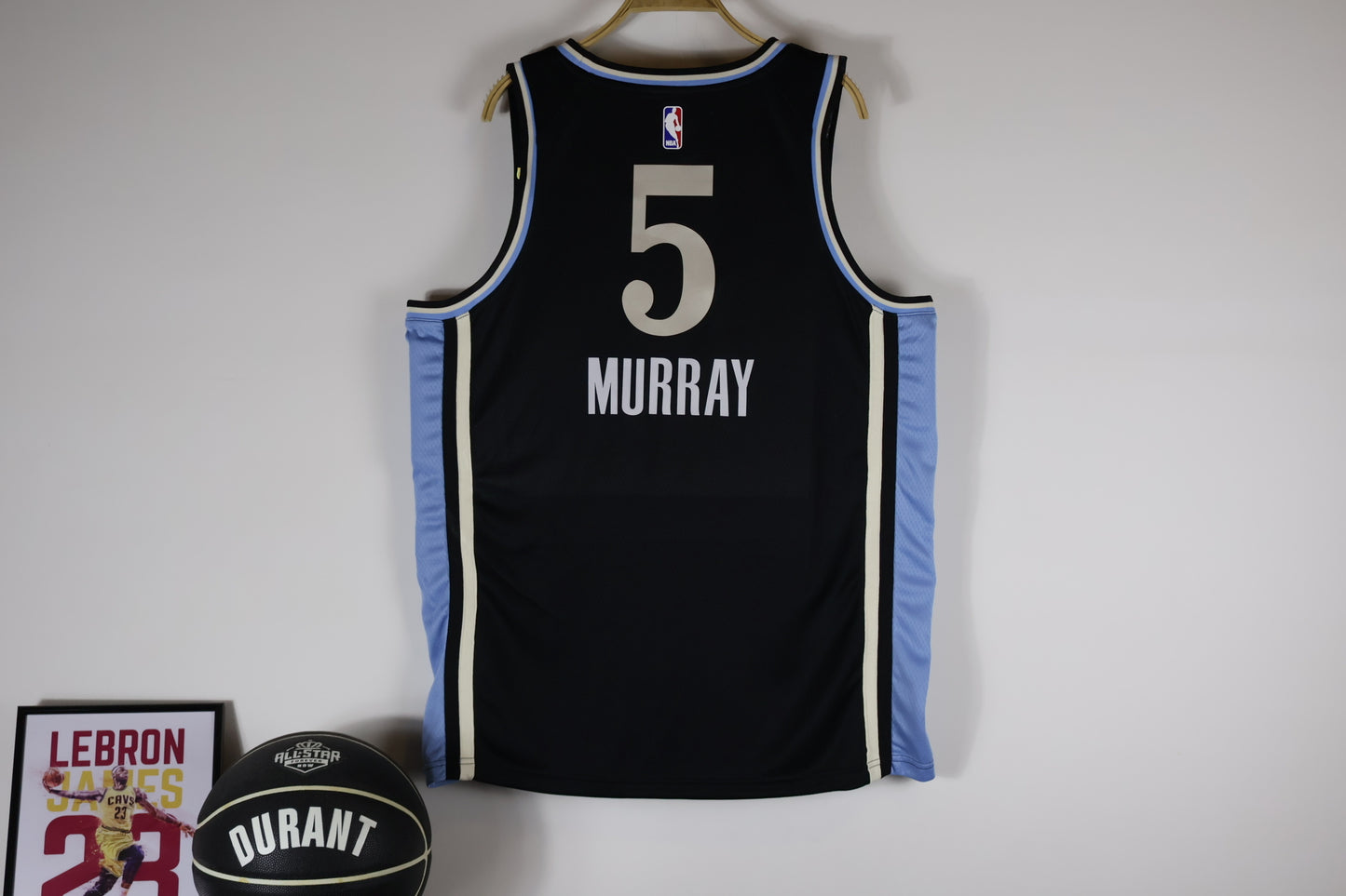 Atlanta Hawks #5 Dejounte Murray 2324 city jersey black Style 1