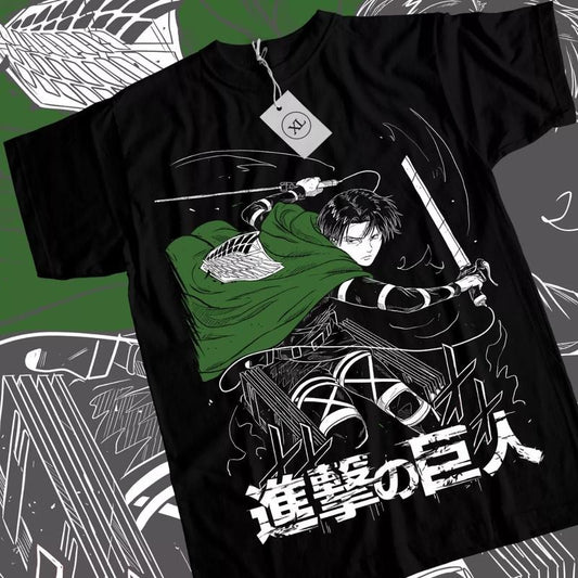 Attack On Titan Anime T-Shirt & Sweatshirt, Levi Shingeki No Kyojin Graphic Tee, Anime Manga Lover Gifts Ball Cotton